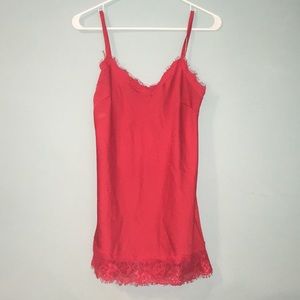 MADE IN ITALY Red Lace Detail Tank